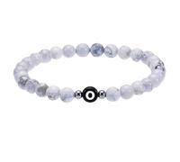 RWGSNB Bracciale Donna con Pietre, Bracciale Perline Iniziali per Coppie Braccialetti Pietra Preziose Turchesi Bianche Naturali 6 Mm Lettera Az Braccialetto Elastico Spirituale Cristallo Gioielli De