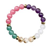 RWGSNB Bracciale Donna con Pietre, Braccialetto Chakra Pietre Preziose da 8 Mm Braccialetti Anti-Ansia Preziose Naturali Pietre Dei Chakra Della Fortuna Braccialetti Energetici Reiki Yoga Gio