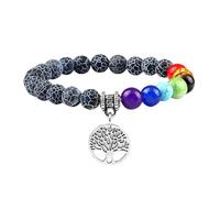 RWGSNB Bracciale Donna con Pietre, Braccialetto Dei 7 Chakra per Donne Uomini Albero Della Vita Chakra Pietre Vere Braccialetti Anti-Ansia Preziose Naturali Braccialetti Reiki Yoga Gioielli E