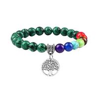 RWGSNB Bracciale Donna con Pietre, Braccialetto Dei 7 Chakra per Donne Uomini Albero Della Vita Vere Braccialetti Anti-Ansia Preziose Naturali Braccialetti Reiki Yoga Gioielli Energeti