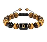 RWGSNB Bracciale Pietre Donna, Braccialetti Pietra Naturale Occhio Tigre 10 Mm Iniziale Della Lettera Az Bracciale Pietra Preziose Perline Braccialetti Intrecciati Fatti a Mano Cristalli Vivaci Gioi