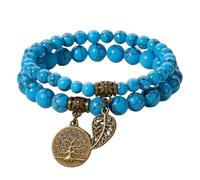 RWGSNB Bracciale Pietre Naturali Donna, Set 2 Braccialetto Chakra Multistrato Pietre Vere Gioielli Boho Braccialetti Ciondolo Albero Della Vita Pietre Preziose Energetiche Braccialetti Dell'Amicizia