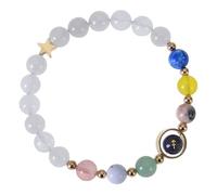 RWGSNB Braccialetti Zodiacali Personalizzati Bracciale Pietra Naturale 8 Mm Corda Elastica Braccialetti Perline Pietra Preziose Delle 12 Costellazioni Gioielli Cristallo Curativi Reiki Regali Comple