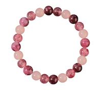 RWGSNB Bracelet Pierre Femme, Braccialetti Cristallo Quarzo Rosa 8 Mm Delicati Bracciali Pietre Preziose Granato Naturale Elastici Protezione Bracciali Perline D'Amore Gioielli Regali per Donne e Uo