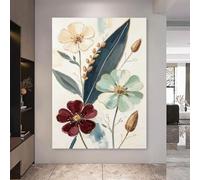 RWGSNB Dipinto Ad Olio 100% Dipinto a Mano Texture Spessa Astratto Floreale Botanico Opera D'Arte Decorativa Su Tela Ideale per Soggiorno Camera Letto 50 x 70 cm.