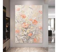RWGSNB Pittura Olio Dipinta Mano Al 100% Impressionista Impressionista Botanica Fiore Rosso Opera D'Arte Decorativa Fatta Mano Tela Decorativa per Soggiorno Camera Letto Senza Cornice 40 x 60 cm