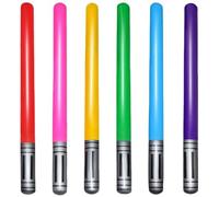 Rwigeboo 6pcs Light Sabbers Sabres da 35 Pollici PVC Sfonda Gonfiabile per Bambini Spade di Spada di Spade sicure e Divertenti per Decorazioni per Feste, Colore Assortito