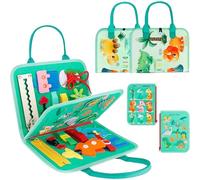 Rwigeboo Libro didattico Montessori in Feltro per Bambini con Manico per Conoscere Ingranaggi, Lacci, Bottoni, Cerniere, Fibbie e Altro