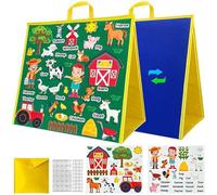 Rwigeboo Set di storie di Board di Animali, Flanella a Doppio Lato per i più Piccoli, Storia di insegnamento interattivo con Manico per i Set di toddlersfelt in età prescolare