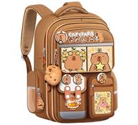Rwigeboo Zaino Capybara 16.5x12.6x8 Cartoon impermeabile Kawaii zaino per ragazze e ragazzi, materiali per la scuola non slip traspirante Capybara