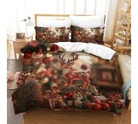 RWLOVJQZA 3D Con Stampa Di Natale Set Di Biancheria Da Letto 3 Pezzi Set Copripiumino Con Cerniera E Federe Per Ragazzi E Ragazze,coppie,camera Da Letto,decorazione Super King（260x220cm）