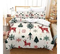 RWLOVJQZA 3D Con Stampa Di Natale Set Di Biancheria Da Letto Con 3 Pezzi Copripiumino Con Cerniera E Federe Per Ragazzi E Ragazze,coppie,camera Da Letto,decorazione Single（140x200cm）