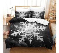 RWLOVJQZA 3D Con Stampa Di Snowflake Set Di Biancheria Da Letto 3 Pezzi Set Copripiumino Con Cerniera E Federe Per Ragazzi E Ragazze,coppie,camera Da Letto,decorazione King（220x240cm）