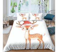 RWLOVJQZA Stampa 3D Natale Set Di Biancheria Da Letto Con 3 Pezzi Copripiumino E Federa Coordinata Per Ragazzi E Ragazze,coppie,camera Da Letto,decorazione King（220x240cm）