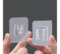 RWLQWEA Mdingbao-Ganci Multifunzione Double Sided Adhesive Wall Hook Transparent Self Adhesive Hook No Drill Sticker Storage Hangers， Ganci da Parete Adesivi Forti(Single Hook,2 Pairs)