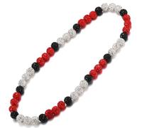 RWQIAN Collana con perline da baseball per uomini e ragazzi, accessorio ispirato alle catene a goccia con strass diamantati, regalo per la creazione di gioielli per atleti della squadra di baseball
