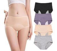 RWRAEO Everdries Panties for Women Over 60,Everdries Leakproof Ladies Underwear,Comfort Plus Size Incontinence Underwear for Women (4Pcs-a,5XL)