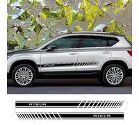 RWRAPS 2 pezzi adesivi per auto decorazioni per carrozzeria auto decalcomanie in vinile grafiche strisce per gonna laterale porta SportLine, adatte per accessori Seat Ateca