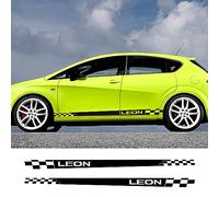 RWRAPS 2 pezzi di adesivi per minigonne laterali per portiera auto, decalcomanie per decorazioni per carrozzeria auto, grafica da corsa, adatti per accessori Seat Leon MK3 MK2