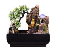 RWRAPS Fontana da Tavolo per Interni Fontana da Tavolo per Giardini rocciosi Barra idraulica La Ruota idraulica trasforma Il Paesaggio dell'Acqua Bonsai Fortunato (con atomizzatore) ()