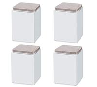 RWRAPS Gambe per mobili rialzate in acciaio al carbonio da 4 pezzi, divani/tavoli/sedie e altri cuscini di supporto per mobili, gambe per divani quadrate (4x5 cm (Bianco 6x10 cm/2,36x3,94 pollici)