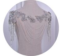 RWRAPS Nappa di Cristallo Catena della Spalla Strass da Sposa Scialle da Sposa Scialle da Ballo Coprispalle con Perline Splendida Catena per Il Corpo, Argento, Argento (Argento)