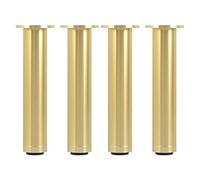 RWRAPS Piedini per armadietti Regolabili, Gambe per divani in Lega di Alluminio Piedini per mobili rotondi intercambiabili, Regolano 0-20mm, 4 Pezzi (Colore: Oro, Dimensioni: 80 mm) (Oro 200 mm)
