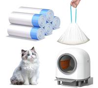 RWSRW 5 sacchetti XXXL per escrementi per gatti con lacci, borsa per lettiera per gatti, sacchetti per gatti autopulenti, sacchetti igienici per un facile cambio della lettiera per gatti, 640 x 340 mm