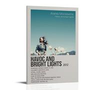 RWTWQGEQWGR Alanis Morissette, poster decorativo da parete con scritta "Havoc and Bright Lights", 50 x 75 cm, con cornice