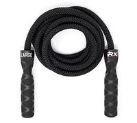 Rx Smart Gear Corda per saltare con manici ergonomici antiscivolo, corda ponderata in polipropilene per fitness ed esercizi, allenamento cardio, corda per saltare veloce per uomini e donne WOD (nero