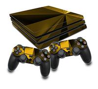 RX022 - Pellicola protettiva in vinile per console e controller per videogiochi, per controller e console in vinile antigraffio (PS4 Pro, numero 6 Polygon Gold)