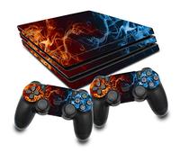 RX022 - Pellicola protettiva in vinile per console e controller per videogiochi, protezione dai graffi, perfetta adattabilità (PS4 Pro, n. 14 fuoco)