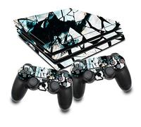 RX022 (PS4 Pro, n. 8 Broken Ice) - Pellicola protettiva in vinile per giochi console e controller - protezione dai graffi - perfetta aderenza - RX022