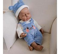 RXDOLL 12 pollici Full Solid Silicone Mini Baby Doll Black Boy African American Realistico Reborn Baby Dolls Silicone Full Body Anatomicamente Corretto Micro Neonato Bambola