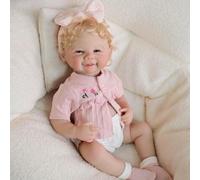 RXDOLL 19 Pollici 48 CM Anatomicamente Corretto Reborn Bambole Del Silicone Full Body Vinile Neonato Bambole Che Sembrano Reale Sorridente Fatto A Mano Bambola Giocattolo Bambini Regali