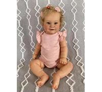 RXDOLL 20 pollici Reborn Baby Dolls Silicone Corpo Completo Vinile Anatomicamente Corretto Impermeabile Vita Come Bambola Bambola Ragazza Occhi Blu Neonati Biondi Capelli Giocattoli Regali