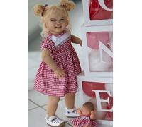 RXDOLL 70CM Dolce sorriso Bambole Reborn Toddler Grande Size Toddler Femmina Bambole realistiche Reborn In piedi in silicone Bebes Bambini Reborn Corpo morbido Bambola