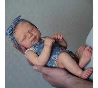 RXDOLL Asleep Reborn Bambola in silicone a corpo intero 45,7 cm, realistica neonata con capelli biondi, realistica bambola realistica che sembra realistica bambola impermeabile per bambini dai 3 anni