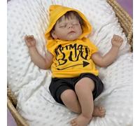 RXDOLL Asleep Reborn Bambola Irys 48,9 cm realistica neonato bambola ragazzo panno corpo realistico in silicone neonati bambole giocattolo regalo di compleanno per bambini dai 3 anni in su