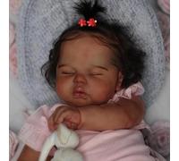 RXDOLL Bambola realistica afroamericana Reborn Tollder 61 cm nera Reborn Baby Girl con corpo in panno morbido bambola realistica che sembra vero silicone neonati per bambini dai 3 anni in su