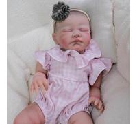 RXDOLL Bambola realistica neonata che dorme agosto, 48 cm, dall'aspetto realistico, con corpo morbido, in silicone, con giocattoli per l'alimentazione, per ragazze dai 3 anni in su