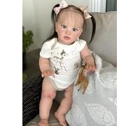 RXDOLL Bambola realistica Reborn Toddler Girl da 66 cm di grandi dimensioni bambole rinate che sembrano vere fatte a mano in silicone morbido vinile realistiche bambole giocattolo set per bambini