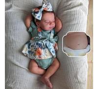 RXDOLL Bambola rinata in silicone per bambini che dorme da 45,7 cm, realistica, con capelli radicati, per bambini dai 3 anni in su o collezionisti