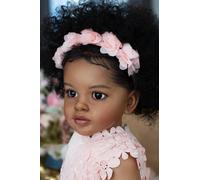 RXDOLL Bambole del bambino rinate afroamericane della ragazza nera 26 pollici di grandi dimensioni Reborn del bambino della bambola del panno del corpo realistiche bambole del bambino che sembrano