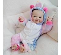 RXDOLL Bambole neonato in silicone con sorriso dolce da 19 pollici bambola realistica neonata anatomicamente corretta bambole che sembrano veri bambini bambola con giocattoli per l'alimentazione