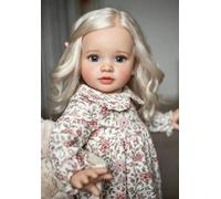 RXDOLL Bambole per bambini rinate di grandi dimensioni da 66 cm Pippa realistiche bambole rinate in piedi ragazza occhi aperti bambola realistica che sembra vero morbido panno in vinile corpo ragazze