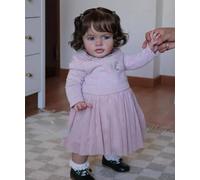RXDOLL Bambole realistiche di grandi dimensioni per bambine da 66 cm con corpo in tessuto rinato Bambole in silicone morbido Vita reale Bella Principessa Bambino Ragazze Occhi Blu per Ragazze 3+