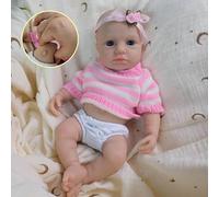 RXDOLL Bambole realistiche in silicone a corpo intero da 20,3 cm, anatomicamente corretto, neonata rinata, realistica, set regalo dipinto avanzato per bambini dai 3 anni in su