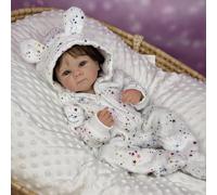 RXDOLL Bambole realistiche Reborn 45,7 cm realistiche occhi azzurri ragazza corpo in panno morbido bambola rinata che sembra vita reale neonati regali fatti a mano per bambini dai 3 anni in su