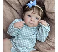 RXDOLL Bambole realistiche Reborn Baby Bambole Occhi Blu 18 Pollici Bambole Realistiche Che Sembrano Reale Neonato Silicone Neonati Ragazza Panno Morbido Corpo Pesato Reborn Toddler Girls Doll Toy